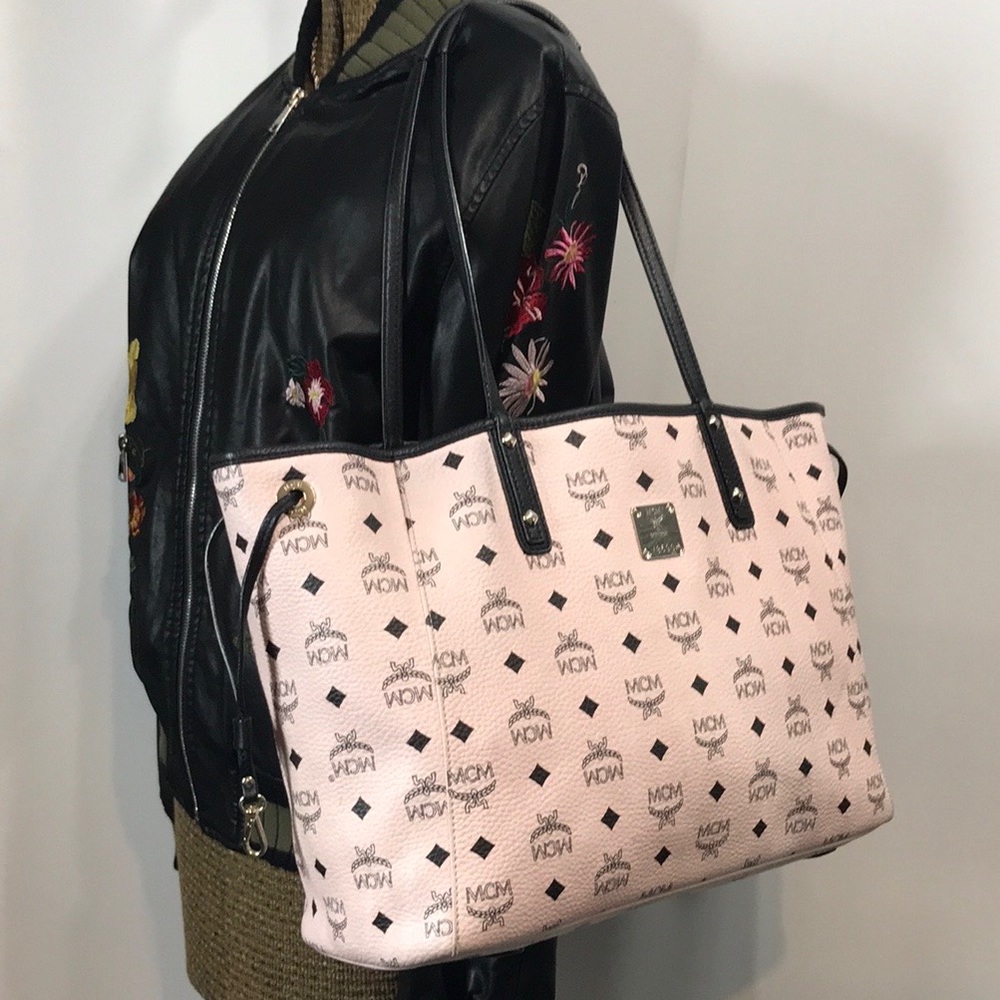 MCM Pink and Black Tote Bag